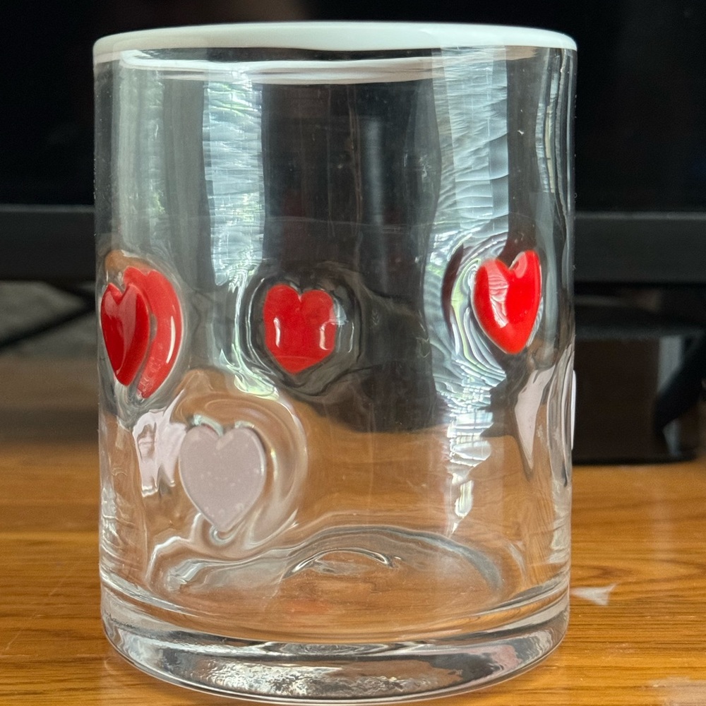 Pottery Barn 2024 Heart Embedded Double Old Fashioned Glass.